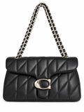 Quilted Bus Bag - Black with Silver Hardware