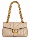Quilted Bus Bag - Nude with Gold Hardware